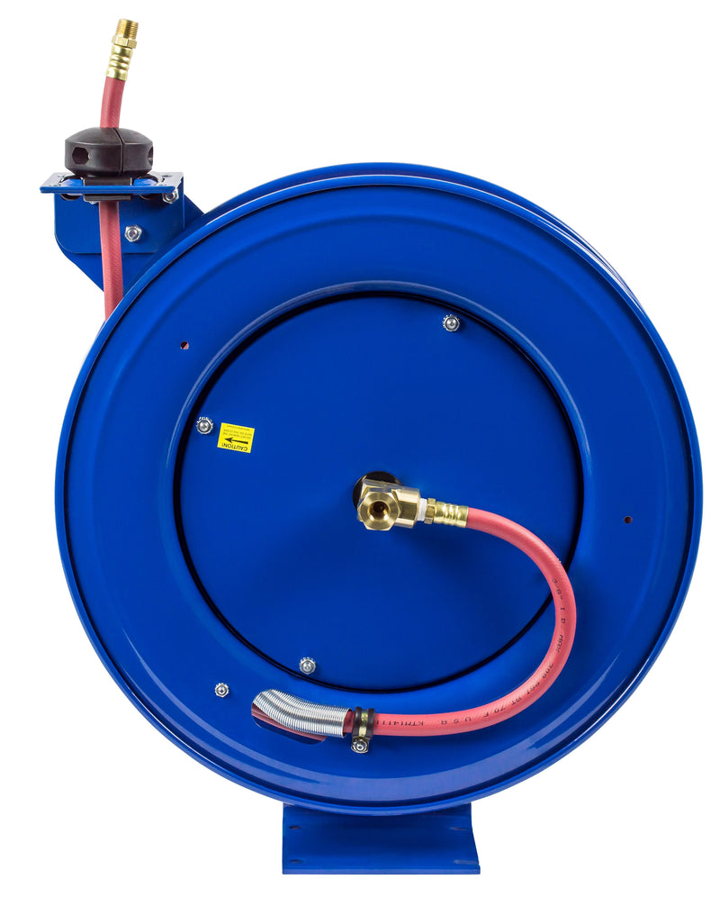 SH-N-160 by Coxreels | SH Series | 300 PSI Spring Driven Hose Reel | 1/4" Hose ID, 1/4" FNPT Inlet x 1/4" MNPT Hose End | Steel | 60ft PVC Hose Included