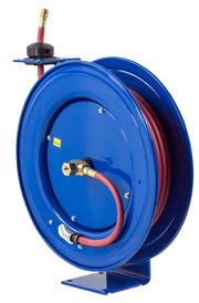 SH-N-360 by Coxreels | SH Series | 300 PSI Spring Driven Hose Reel | 3/8" Hose ID, 3/8" FNPT Inlet x 3/8" MNPT Hose End | Steel | 60ft PVC Hose Included