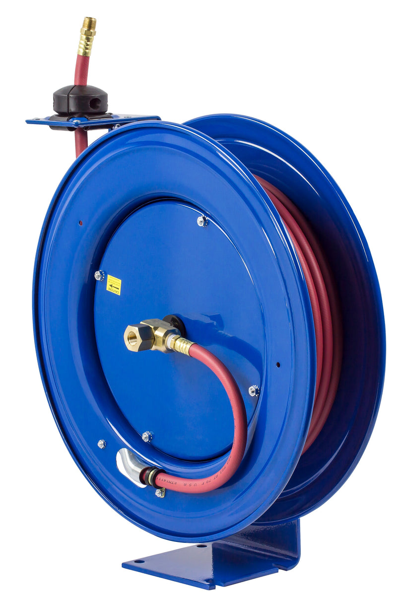 SH-N-360 by Coxreels | SH Series | 300 PSI Spring Driven Hose Reel | 3/8" Hose ID, 3/8" FNPT Inlet x 3/8" MNPT Hose End | Steel | 60ft PVC Hose Included