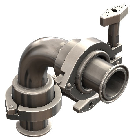 SJSS400SCC160 Dixon Valve SJSS Series Sanitary Swivel - 4" - Style 60 - Clamp Ends - Silicone - 316L Stainless Steel