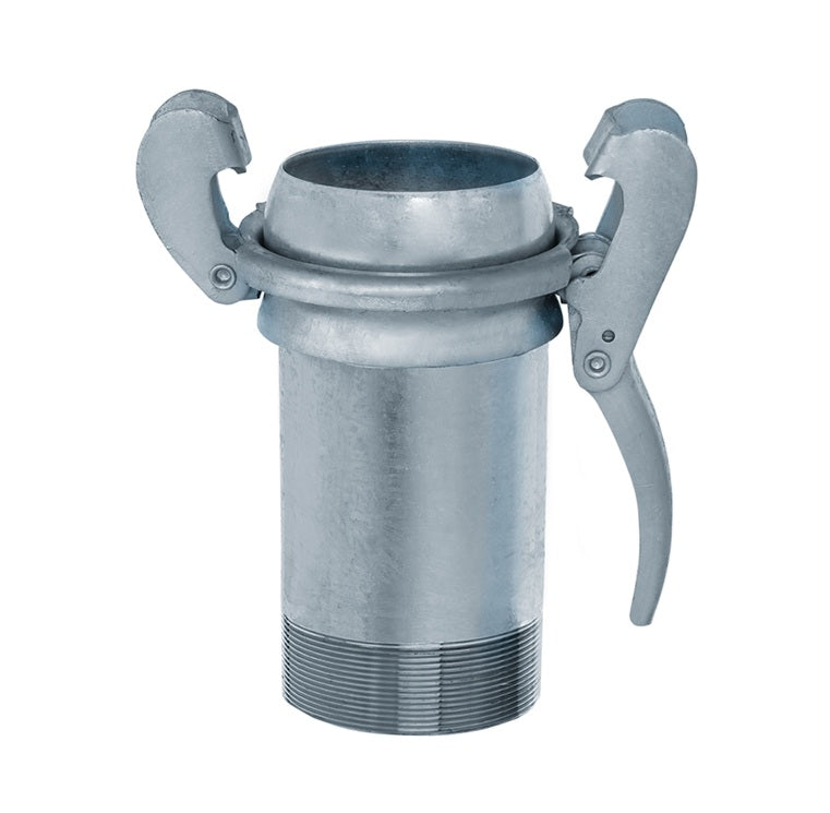 SLB-MP300 by Kuriyama | SLB-MP Series | SPHERE LOCK™ Bauer Coupling with Locking Lever Ring | Type B | 3" Male Ball x 3" Male NPT | Galvanized Steel