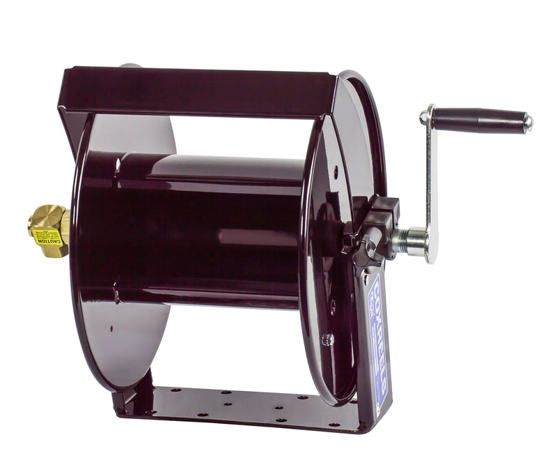 SM12-3-100 by Coxreels | SM Series | 4,000 PSI Swivel Mount Hand Crank Hose Reel | 3/8" Hose ID, 3/8" FNPT Inlet | Steel | 100ft Capacity, Hose Not Included