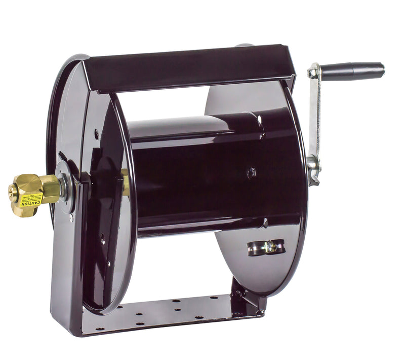 SM12-3-100 by Coxreels | SM Series | 4,000 PSI Swivel Mount Hand Crank Hose Reel | 3/8" Hose ID, 3/8" FNPT Inlet | Steel | 100ft Capacity, Hose Not Included