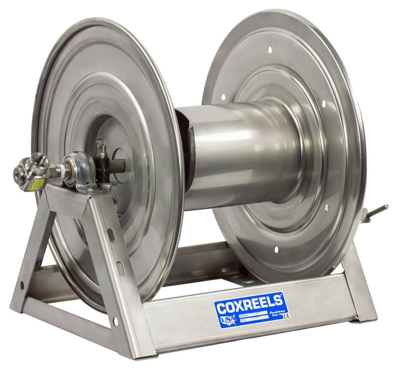 1125-4-200-SP by Coxreels | 1125-SS Series | 3,000 PSI Hand Crank Hose Reel | 1/2" Hose ID, 1/2" FNPT Inlet | Stainless Steel | 200ft Capacity, Hose Not Included