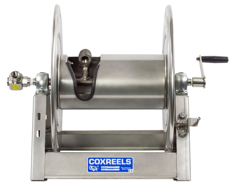 1125-5-100-SP by Coxreels | 1125-SS Series | 3,000 PSI Hand Crank Hose Reel | 3/4" Hose ID, 3/4" FNPT Inlet | Stainless Steel | 100ft Capacity, Hose Not Included
