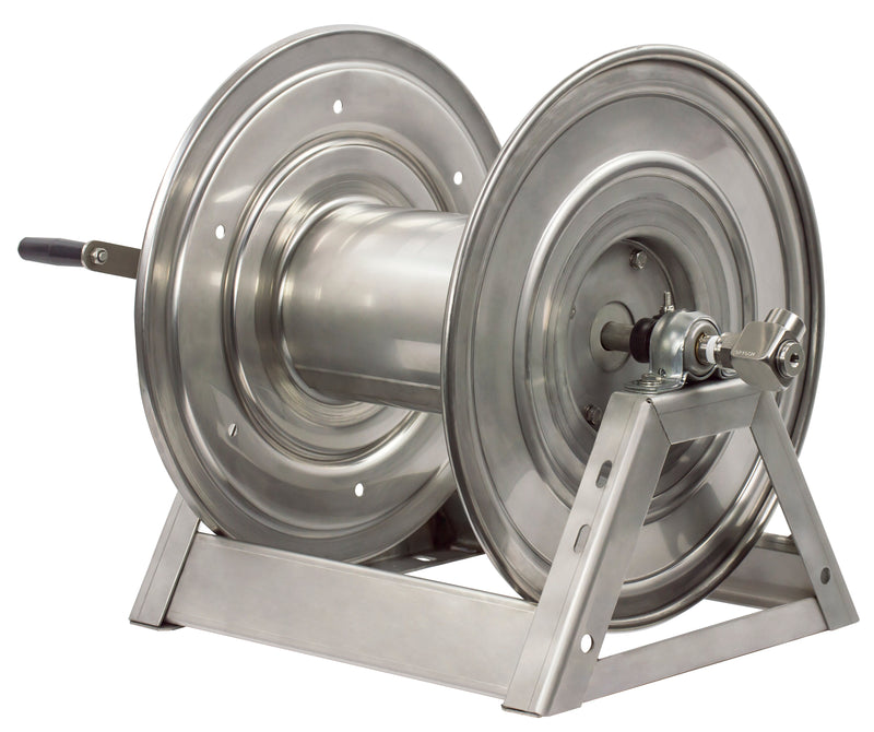 1125-4-100-SP by Coxreels | 1125-SS Series | 3,000 PSI Hand Crank Hose Reel | 1/2" Hose ID, 1/2" FNPT Inlet | Stainless Steel | 100ft Capacity, Hose Not Included