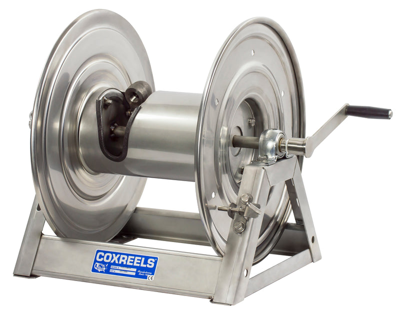 1125-4-200-SP by Coxreels | 1125-SS Series | 3,000 PSI Hand Crank Hose Reel | 1/2" Hose ID, 1/2" FNPT Inlet | Stainless Steel | 200ft Capacity, Hose Not Included