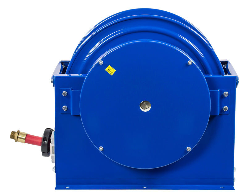SLPF-550 by Coxreels | SP-Fuel Series | 300 PSI Spring Driven Hose Reel for Fuel | 3/4" Hose ID, 3/4" FNPT Inlet x 3/4" MNPT Hose End | Steel | 50ft PVC Hose Included