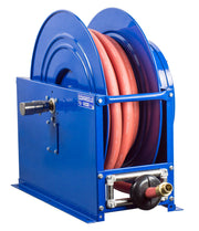 SLP-4100 by Coxreels | SP Series | 300 PSI Spring Driven Hose Reel | 1/2" Hose ID, 1/2" FNPT Inlet x 1/2" MNPT Hose End | Steel | 100ft PVC Hose Included