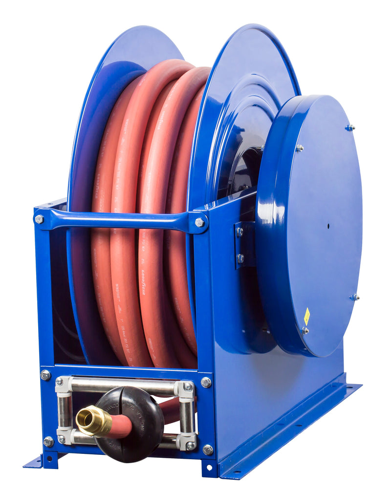 SLP-625 by Coxreels | SP Series | 300 PSI Spring Driven Hose Reel | 1" Hose ID, 1" FNPT Inlet x 1" MNPT Hose End | Steel | 25ft PVC Hose Included