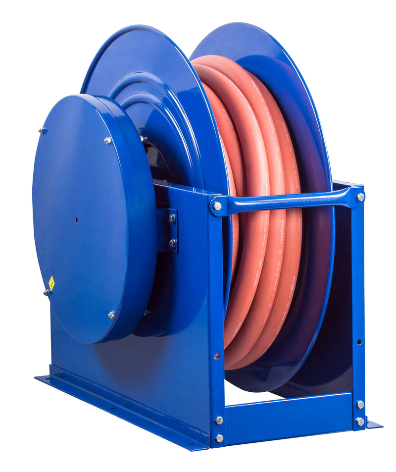 SLP-5100 by Coxreels | SP Series | 300 PSI Spring Driven Hose Reel | 3/4" Hose ID, 3/4" FNPT Inlet x 3/4" MNPT Hose End | Steel | 100ft PVC Hose Included