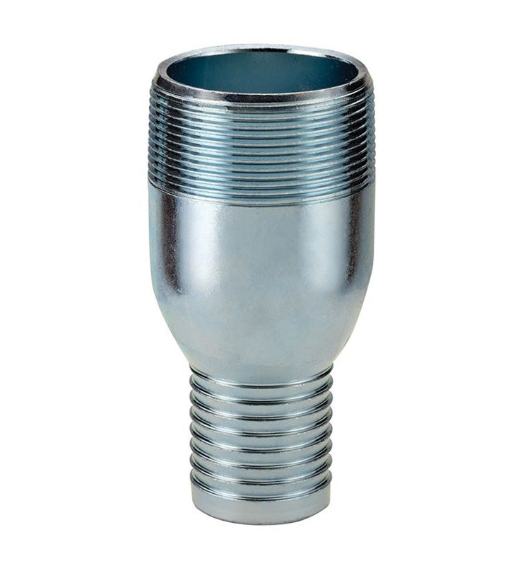 SPRN-150200 by Kuriyama | SPRN Series | Combination Hose Nipple Reducer | 2" Male NPT x 1-1/2" Hose Barb | Zinc Plated Steel