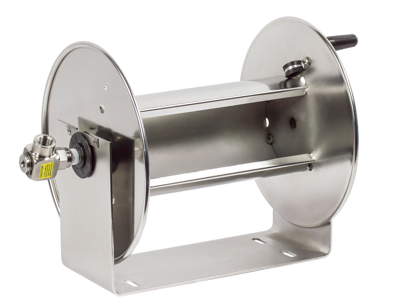 112-4-75-SS by Coxreels | 100-SS Series | 4,000 PSI Hand Crank Hose Reel | 1/2" Hose ID, 1/2" FNPT Inlet | Stainless Steel | 75ft Capacity, Hose Not Included