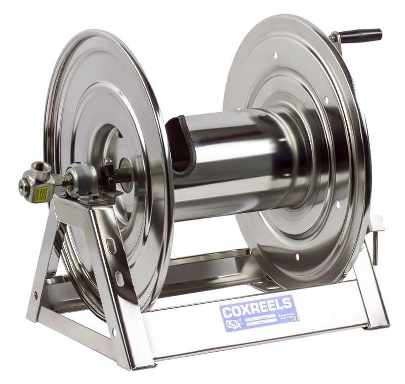 1125-5-200-SS by Coxreels | 1125-SS Series | 3,000 PSI Hand Crank Hose Reel | 3/4" Hose ID, 3/4" FNPT Inlet | Stainless Steel | 200ft Capacity, Hose Not Included