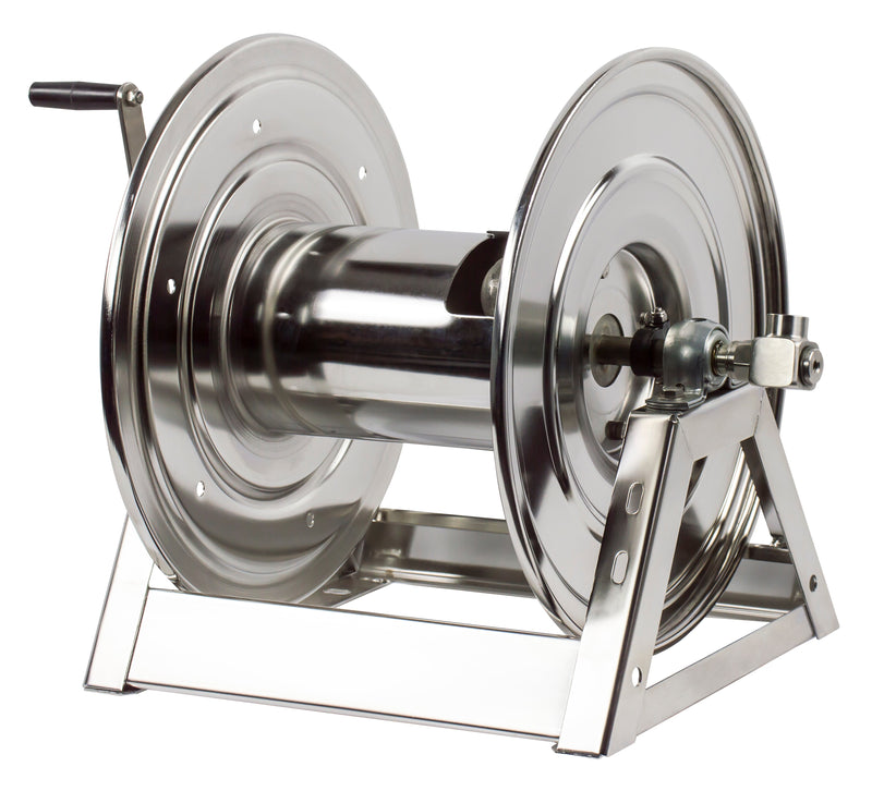 1125-4-200-SS by Coxreels | 1125-SS Series | 3,000 PSI Hand Crank Hose Reel | 1/2" Hose ID, 1/2" FNPT Inlet | Stainless Steel | 200ft Capacity, Hose Not Included