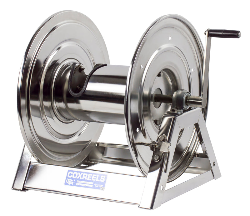 1125-4-200-SS by Coxreels | 1125-SS Series | 3,000 PSI Hand Crank Hose Reel | 1/2" Hose ID, 1/2" FNPT Inlet | Stainless Steel | 200ft Capacity, Hose Not Included