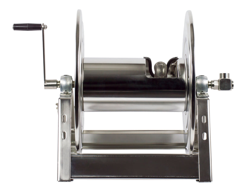 1125-4-200-SS by Coxreels | 1125-SS Series | 3,000 PSI Hand Crank Hose Reel | 1/2" Hose ID, 1/2" FNPT Inlet | Stainless Steel | 200ft Capacity, Hose Not Included