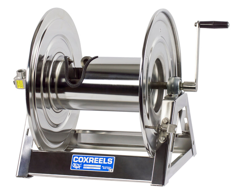 1125-5-100-SS by Coxreels | 1125-SS Series | 3,000 PSI Hand Crank Hose Reel | 3/4" Hose ID, 3/4" FNPT Inlet | Stainless Steel | 100ft Capacity, Hose Not Included