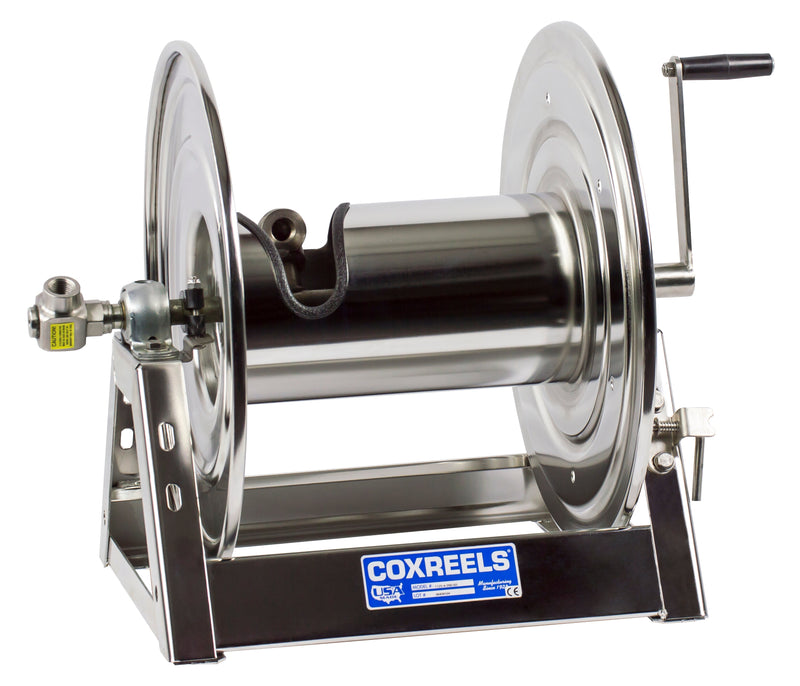 1125-5-200-SS by Coxreels | 1125-SS Series | 3,000 PSI Hand Crank Hose Reel | 3/4" Hose ID, 3/4" FNPT Inlet | Stainless Steel | 200ft Capacity, Hose Not Included