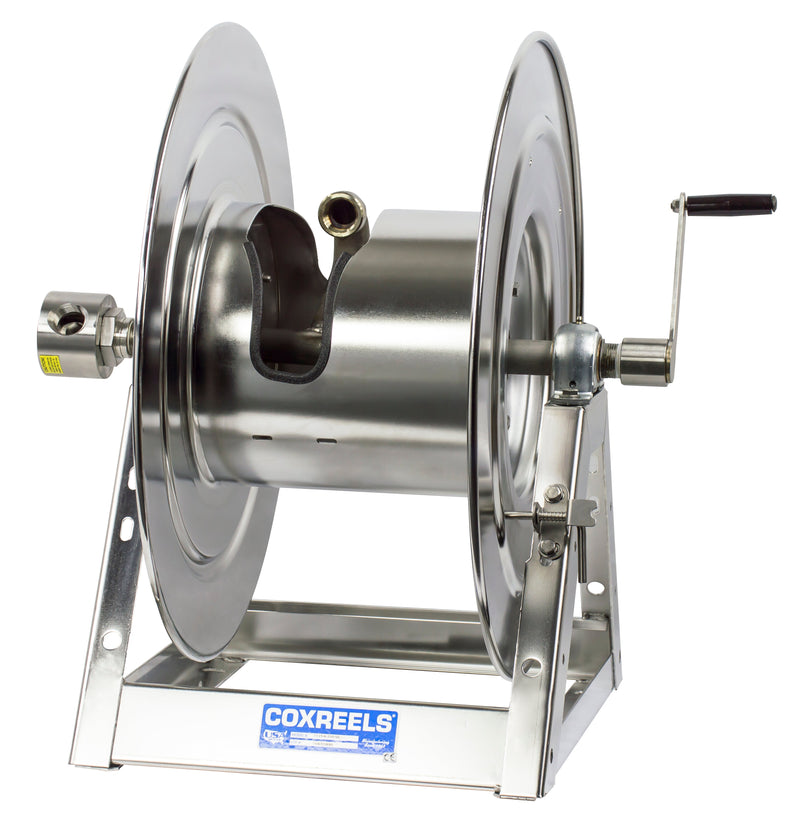 1175-6-200-SS by Coxreels | 1175-SS Series | 3,000 PSI Hand Crank Hose Reel | 1" Hose ID, 1" FNPT Inlet | Stainless Steel | 200ft Capacity, Hose Not Included