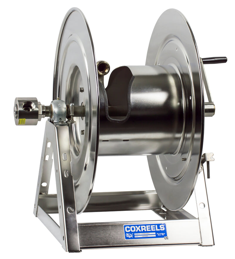 1175-6-200-SS by Coxreels | 1175-SS Series | 3,000 PSI Hand Crank Hose Reel | 1" Hose ID, 1" FNPT Inlet | Stainless Steel | 200ft Capacity, Hose Not Included