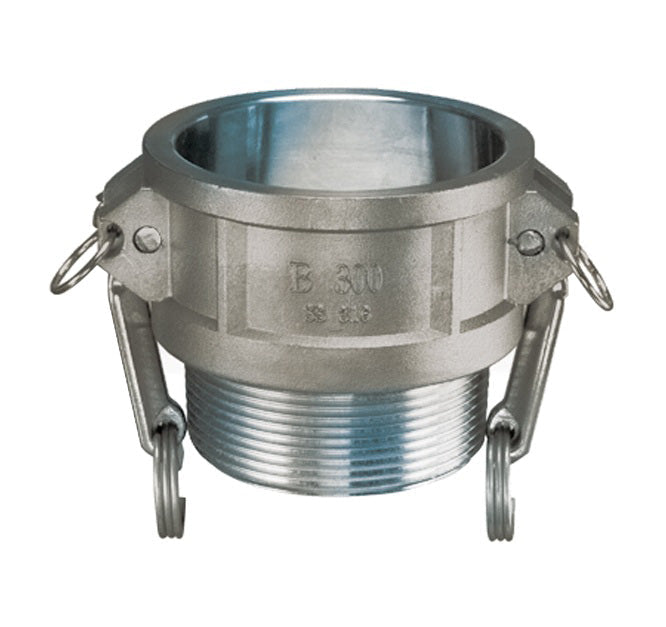 SS-B300 by Kuriyama | SS-B Series | Part B | Cam & Groove Adapter | 3" Coupler x 3" Male NPT | 316 Stainless Steel