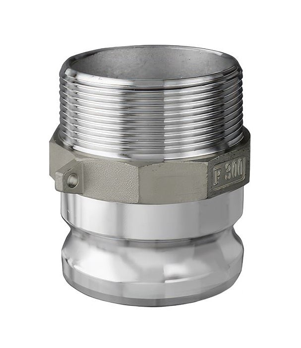 SS-F200 by Kuriyama | SS-F Series | Part F | Cam & Groove Adapter | 2" Adapter x 2" Male NPT | 316 Stainless Steel
