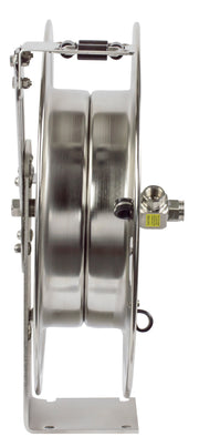 MPL-N-350-SS by Coxreels | MP-SS Series | 3,000 PSI Spring Driven Hose Reel | 3/8" Hose ID, 3/8" FNPT Inlet | Stainless Steel | 50ft Capacity, Hose Not Included