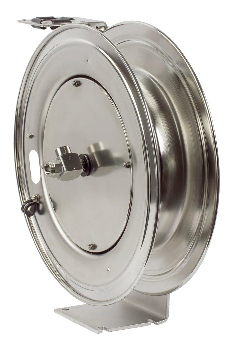 MPL-N-450-SS by Coxreels | MP-SS Series | 2,500 PSI Spring Driven Hose Reel | 1/2" Hose ID, 1/2" FNPT Inlet | Stainless Steel | 50ft Capacity, Hose Not Included