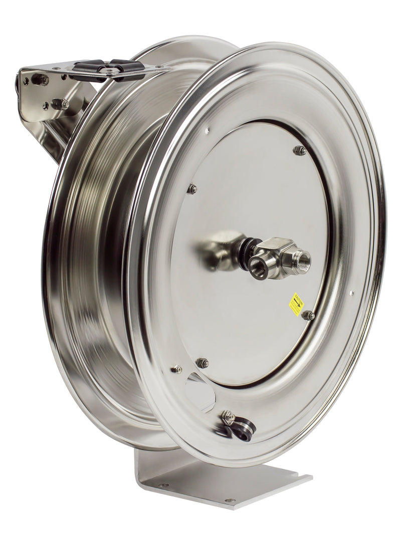 SHL-N-350-SS by Coxreels | SH-SS Series | 300 PSI Spring Driven Hose Reel | 3/8" Hose ID, 3/8" FNPT Inlet | Stainless Steel | 50ft Capacity, Hose Not Included