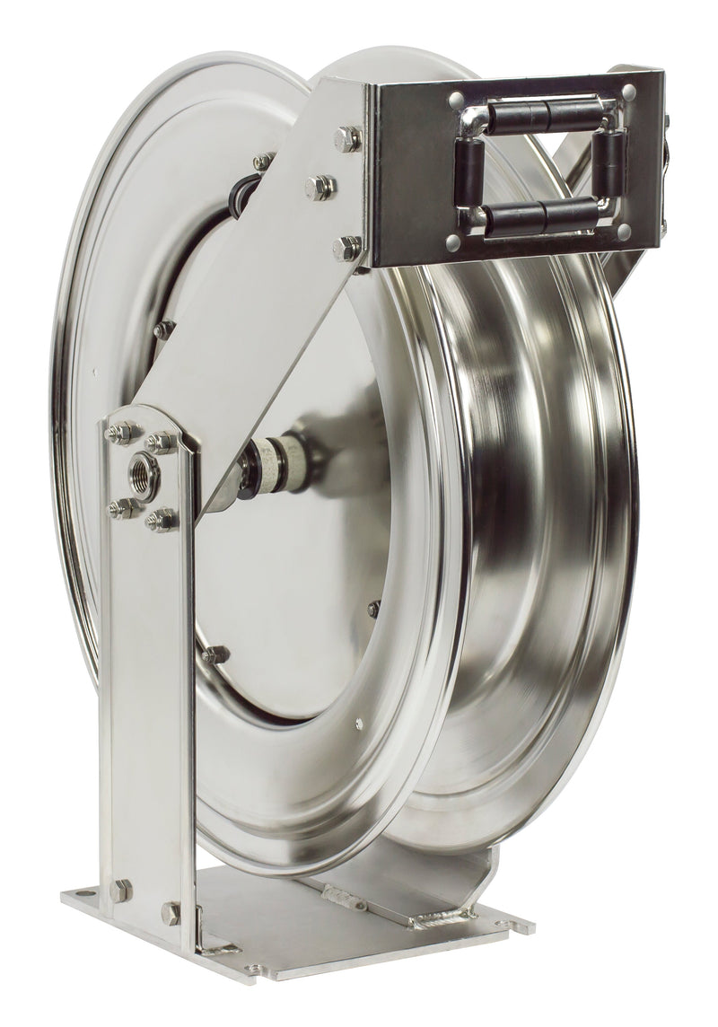 TMPL-N-3100-SS by Coxreels | T-SS Series | 3,000 PSI Spring Driven Hose Reel | 3/8" Hose ID, 3/8" FNPT Inlet | Stainless Steel | 100ft Capacity, Hose Not Included