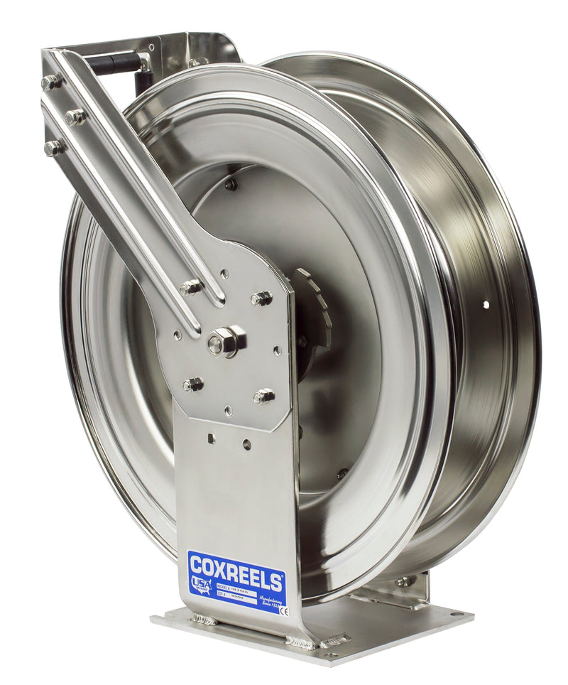 TSHL-N-3100-SS by Coxreels | T-SS Series | 300 PSI Spring Driven Hose Reel | 3/8" Hose ID, 3/8" FNPT Inlet | Stainless Steel | 100ft Capacity, Hose Not Included