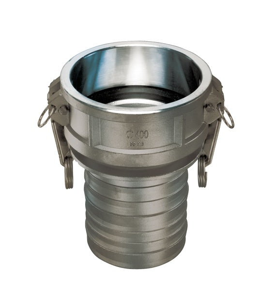 SS304-C250 by Kuriyama | SS304-C Series | Part C | Cam & Groove Fitting | 2-1/2" Coupler x 2-1/2" Hose Barb | 304 Stainless Steel