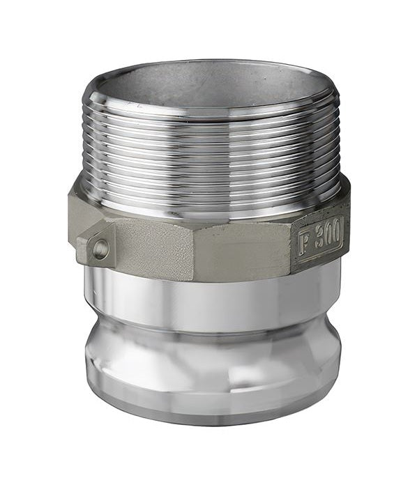 SS304-F150 by Kuriyama | SS304-F Series | Part F | Cam & Groove Adapter | 1-1/2" Coupler x 1-1/2" Male NPT | 304 Stainless Steel