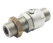 SS8MFSB8XMFS8-Z-AL by Super Swivel | 2611-Z-AL | 13/16-16 Male Face Seal Bulkhead MFSB x 13/16-16 Male Face Seal MFS | 0.390" Through Hole | Straight | Zinc | AFLAS Seal