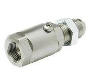 SS8MJB8XFJ8-Z-AL by Super Swivel | 1511-Z-AL | 3/4-16 Male 37° JIC Bulkhead x 3/4-16 Female 37° JIC | 0.406" Through Hole | Straight | Zinc | AFLAS Seal