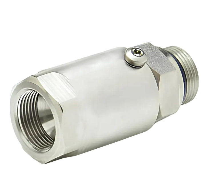 SS12MO12XFJ12-Ni-AL by Super Swivel | 2034-Ni-AL | 1-1/16-12 Male O-Ring ORB x 1-1/16-12 Female 37° JIC | 0.609" Through Hole | Straight | Electroless Nickel | AFLAS Seal