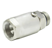 SS12MO12XFJ12-Z-AL by Super Swivel | 2031-Z-AL | 1-1/16-12 Male O-Ring ORB x 1-1/16-12 Female 37° JIC | 0.609" Through Hole | Straight | Zinc | AFLAS Seal