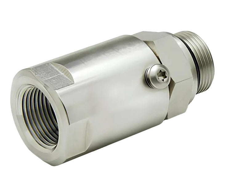 SS12MO12XFP75-Ni-V by Super Swivel | 1453-Ni-V | 1-1/16-12 Male O-Ring ORB x 3/4-14 Female Pipe NPTF | 0.609" Through Hole | Straight | Electroless Nickel | Viton Seal