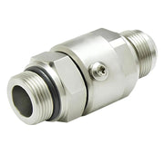 SS8MO10XMJ10-Ni-ETP by Super Swivel | 1745-Ni-ETP | 7/8-14 Male O-Ring ORB x 7/8-14 Male 37° JIC | 0.484" Through Hole | Straight | Electroless Nickel | Extreme Viton® Seal