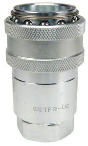 8STF10-V2 by Dixon Valve | Hydraulic Quick Disconnect Coupling | ST-Series | 1-1/4" Female NPTF x 1" Heavy-Duty Flushface "Old Style" | Socket | Nitrile Seal | Steel