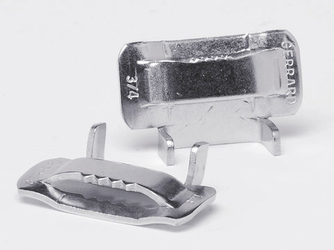 ST255 by Strapbinder | Ear Style Buckle | 5/8" Width | 201 Stainless Steel | Box of 100