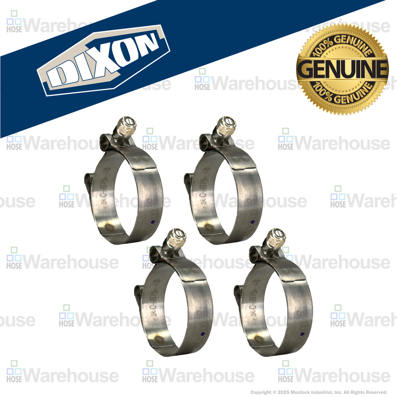 STBC150 by Dixon Valve | Style STBC | T-Bolt Clamp | 3/4" Band Width | Hose OD Range: from 1.31" to 1.56" | 300 Stainless Steel Band & Bolt