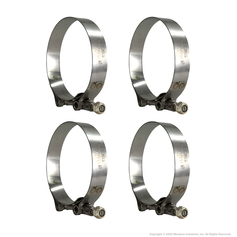 STBC475 by Dixon Valve | Style STBC | T-Bolt Clamp | 3/4" Band Width | Hose OD Range: from 4.50" to 4.81" | 300 Stainless Steel Band & Bolt