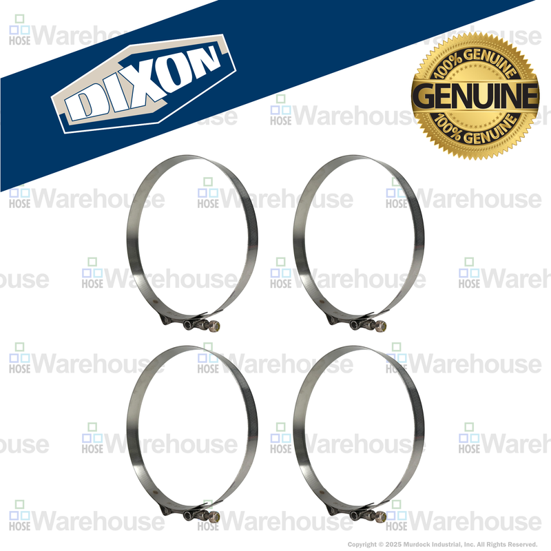 STBC825 by Dixon Valve | Style STBC | T-Bolt Clamp | 3/4" Band Width | Hose OD Range: from 8.00" to 8.31" | 300 Stainless Steel Band & Bolt