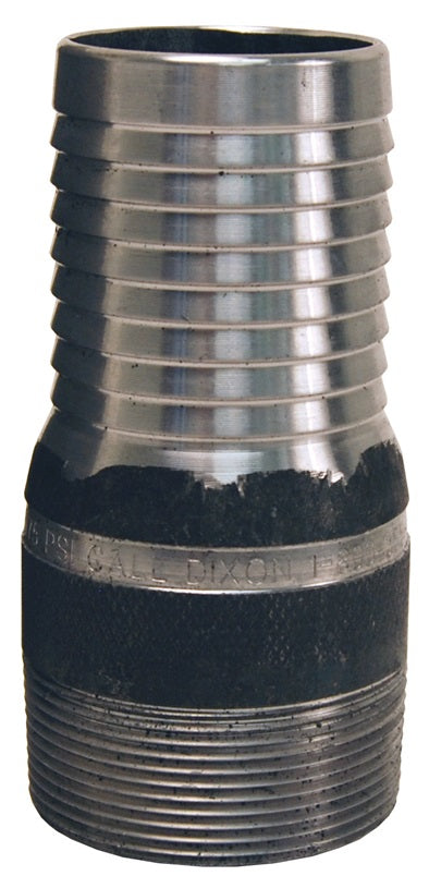 ST15 by Dixon Valve | King Combination Nipple | with Knurled Wrench Grip | 1-1/4" Male NPT x 1-1/4" Hose ID | Unplated Steel