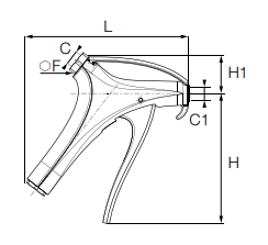 0652 66 14 by Parker | Progressive Control Blowgun | 1/4" NPT Thread x M12x1.25 Thread | 20 mm Hex | Glass-Reinforced Nylon