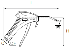 0659 00 14 by Parker | Standard Blowgun | 1/4" NPT Thread x M12x1.25 Thread | 20 mm Hex | Glass-Reinforced Nylon