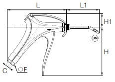 0659 00 14 by Parker | Safety Progressive Control Blowgun | 1/4" NPT Thread x M12x1.25 Thread | 20 mm Hex | Glass-Reinforced Nylon