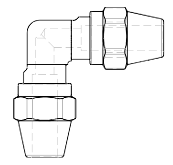 265AB-6 by Parker | Air Brake - AB Fittings | Union | 3/8" Tube Size x 17/32" Thread | 90° Elbow | Brass | Pack of 10